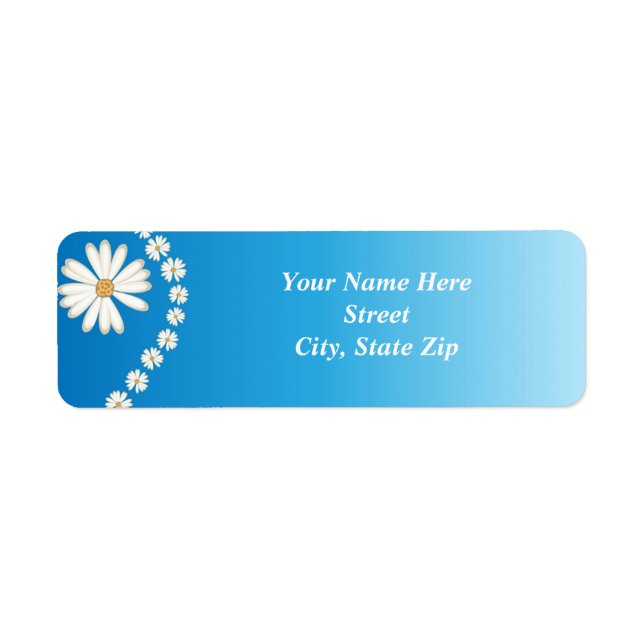 Blue Daisy Return Address Label (Front)