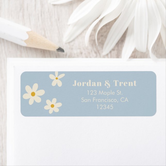 Blue Daisy Return Address Label (Insitu)