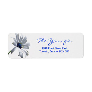 Blue Daisy Return Address Label - Customize