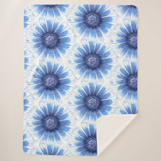 Blue Daisy Sherpa Blanket
