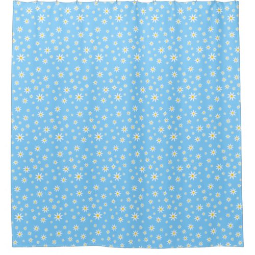 Blue Daisy Shower Curtain