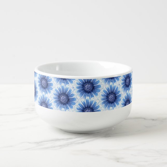 Blue Daisy Soup Mug (Front)