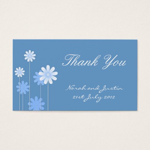 Blue Daisy Wedding Thank You Card Business Card