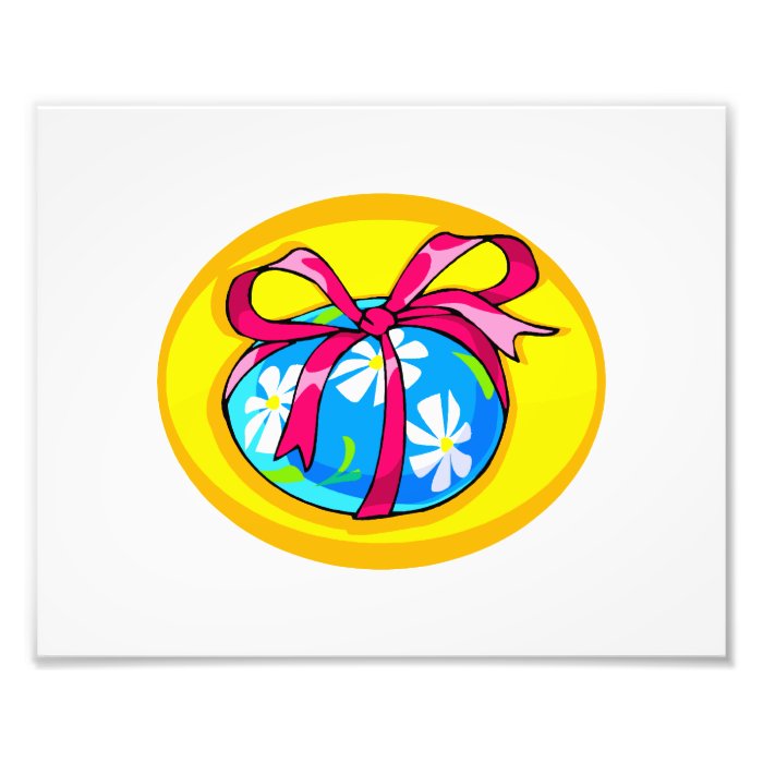 blue daisy wrapped easter egg yellow oval.png photograph