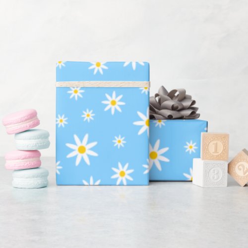 Blue Daisy Wrapping Paper