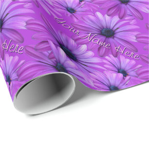 Blue Daisy Wrapping Paper Personalized Gift Paper