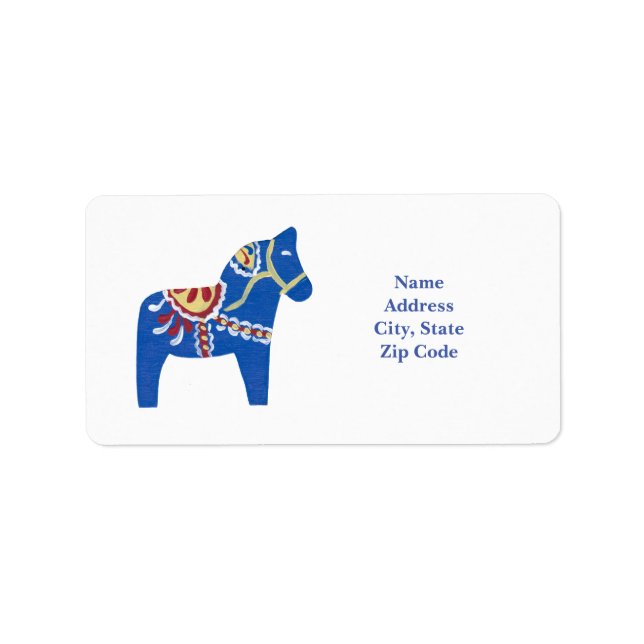 Blue Dala Horse Address Labels (Front)