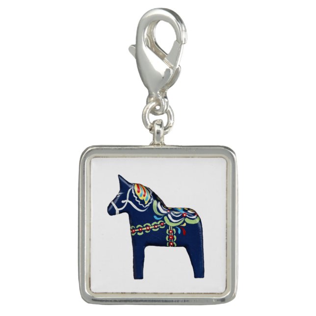Blue Dala Horse Charm (Front)