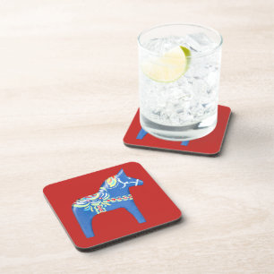 Blue Dala Horse Coaster