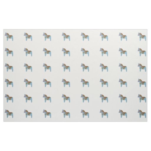 Blue Dala Horse Fabric