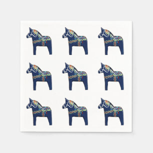 Blue Dala Horse Paper Napkins
