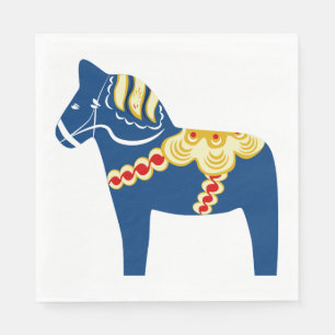 Blue Dala Horse Paper Napkins