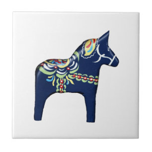 Blue Dala Horse Tile, Facing left Tile