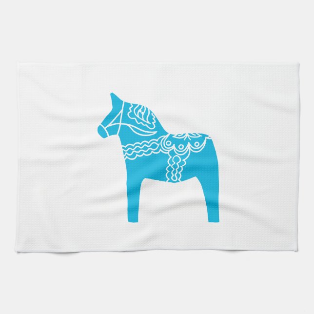 Blue Dala Horse Towel (Horizontal)