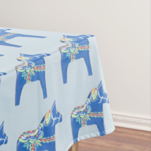 Blue Dala Horses Tablecloth