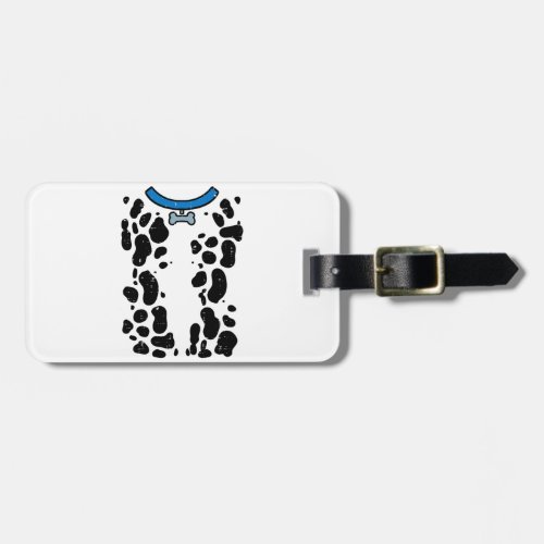 Blue Dalmatian Costume Funny Halloween Dog Men Wom Luggage Tag