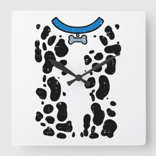 Blue Dalmatian Costume Funny Halloween Dog Men Wom Square Wall Clock