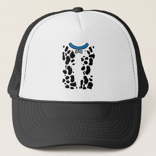 Blue Dalmatian Costume Funny Halloween Dog Men Wom Trucker Hat