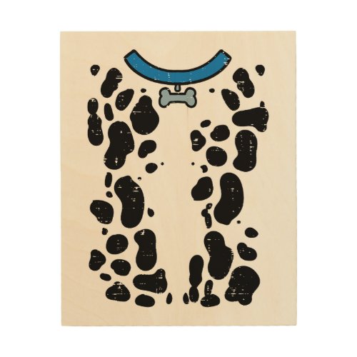 Blue Dalmatian Costume Funny Halloween Dog Men Wom Wood Wall Art