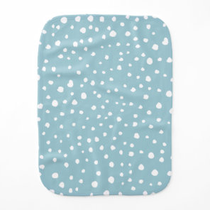 Blue Dalmatian Spots, Dalmatian Dots, Dotted Print Baby Burp Cloth