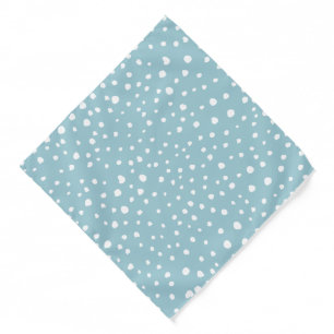 Blue Dalmatian Spots, Dalmatian Dots, Dotted Print Bandana