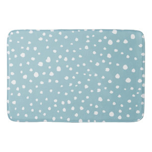 Blue Dalmatian Spots, Dalmatian Dots, Dotted Print Bath Mat