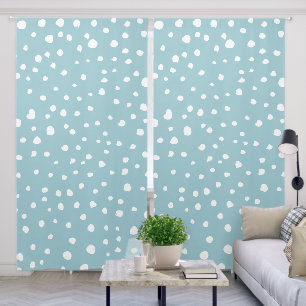 Blue Dalmatian Spots, Dalmatian Dots, Dotted Print Blackout Curtains