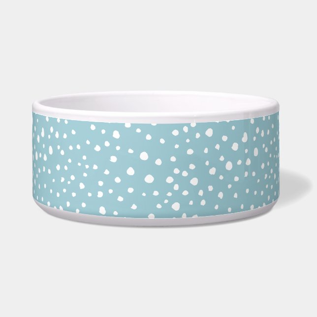 Blue Dalmatian Spots, Dalmatian Dots, Dotted Print Bowl (Front)