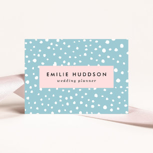 Blue Dalmatian Spots, Dalmatian Dots, Dotted Print Business Card