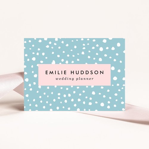 Blue Dalmatian Spots Dalmatian Dots Dotted Print Business Card