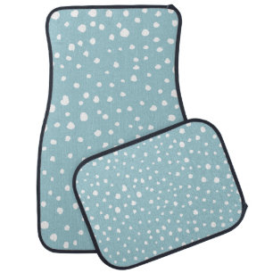Blue Dalmatian Spots, Dalmatian Dots, Dotted Print Car Floor Mat