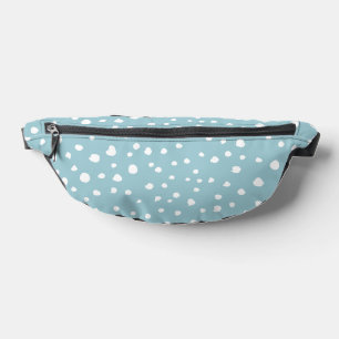 Blue Dalmatian Spots, Dalmatian Dots, Dotted Print Fanny Pack
