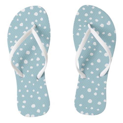 Blue Dalmatian Spots Dalmatian Dots Dotted Print Flip Flops