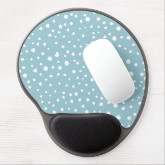 Blue Dalmatian Spots, Dalmatian Dots, Dotted Print Gel Mouse Pad