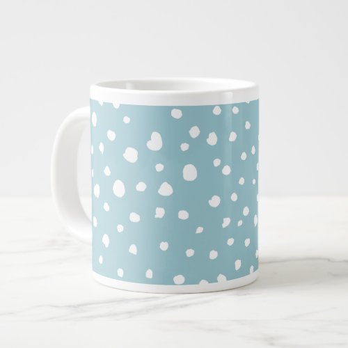 Blue Dalmatian Spots Dalmatian Dots Dotted Print Giant Coffee Mug