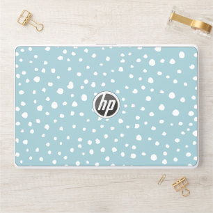 Blue Dalmatian Spots, Dalmatian Dots, Dotted Print HP Laptop Skin