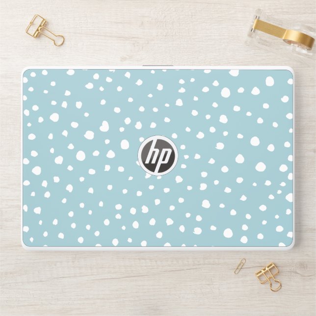 Blue Dalmatian Spots, Dalmatian Dots, Dotted Print HP Laptop Skin (Desk)