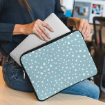 Blue Dalmatian Spots, Dalmatian Dots, Dotted Print Laptop Sleeve<br><div class="desc">Cute,  fun and adorable dalmatian spots pattern in blue and white color. Modern and trendy gift,  perfect for dalmatian lover in your life.</div>