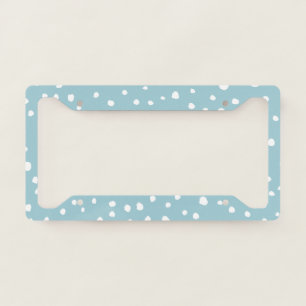 Blue Dalmatian Spots, Dalmatian Dots, Dotted Print License Plate Frame