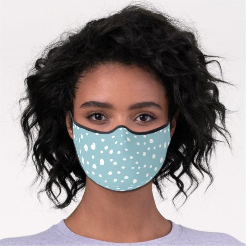 Blue Dalmatian Spots Dalmatian Dots Dotted Print Premium Face Mask