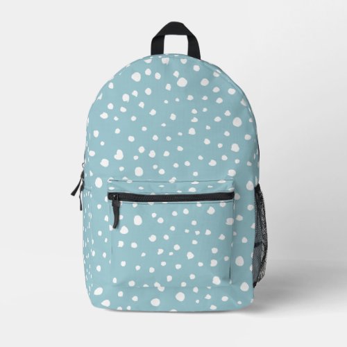 Blue Dalmatian Spots Dalmatian Dots Dotted Print Printed Backpack