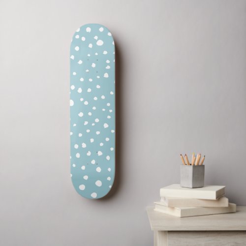 Blue Dalmatian Spots Dalmatian Dots Dotted Print Skateboard