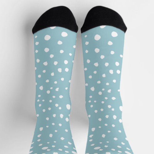 Blue Dalmatian Spots Dalmatian Dots Dotted Print Socks
