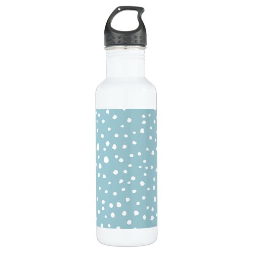 Blue Dalmatian Spots Dalmatian Dots Dotted Print Stainless Steel Water Bottle