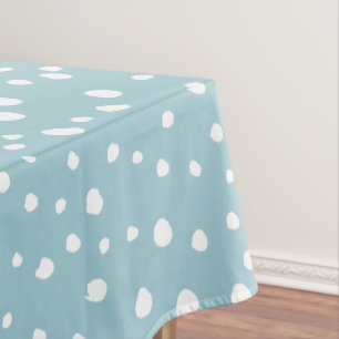 Blue Dalmatian Spots, Dalmatian Dots, Dotted Print Tablecloth