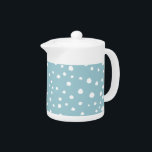 Blue Dalmatian Spots, Dalmatian Dots, Dotted Print Teapot<br><div class="desc">Cute, fun and adorable dalmatian spots pattern in blue and white color. Modern and trendy gift, perfect for dalmatian lover in your life.</div>