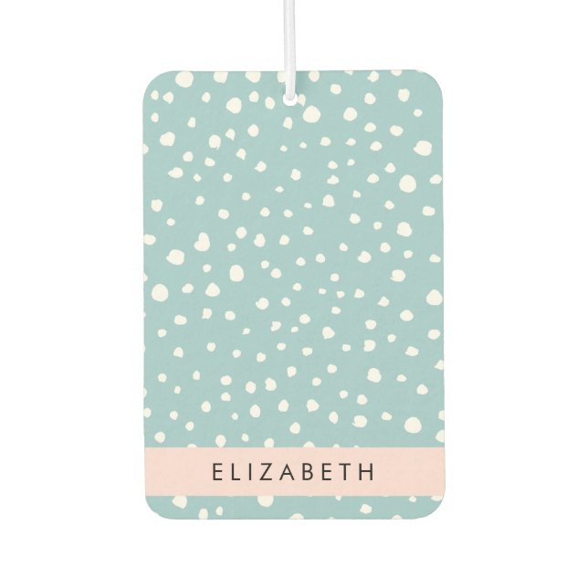 Blue Dalmatian Spots, Dalmatian Dots, Your Name Air Freshener (Front)