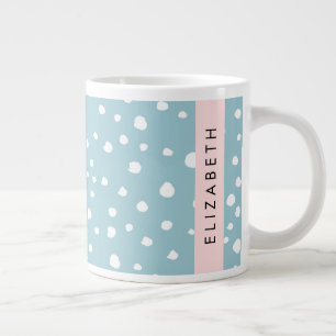 Blue Dalmatian Spots, Dalmatian Dots, Your Name Giant Coffee Mug