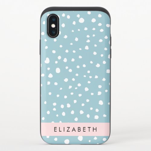 Blue Dalmatian Spots Dalmatian Dots Your Name iPhone X Slider Case