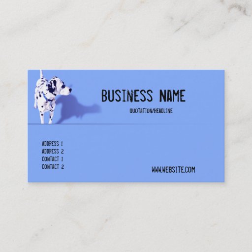 Customizable Blue Dalmation Dog Business Card
